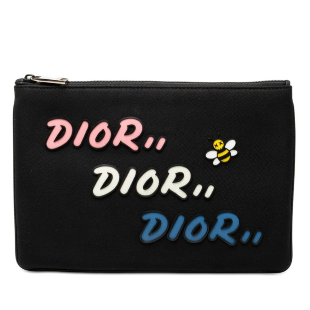 Christian Dior x KAWS Pouch Clutch bag black multicolor leather